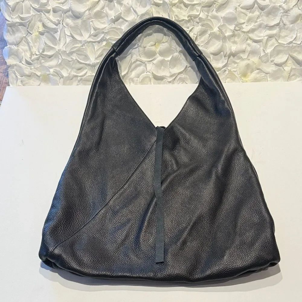 Marlon Black Leather Hobo Bag